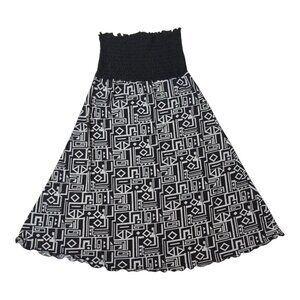 PortoCruz Strapless Dress Cover Up Midi Skirt Stretchy Smocked Beach Vacation